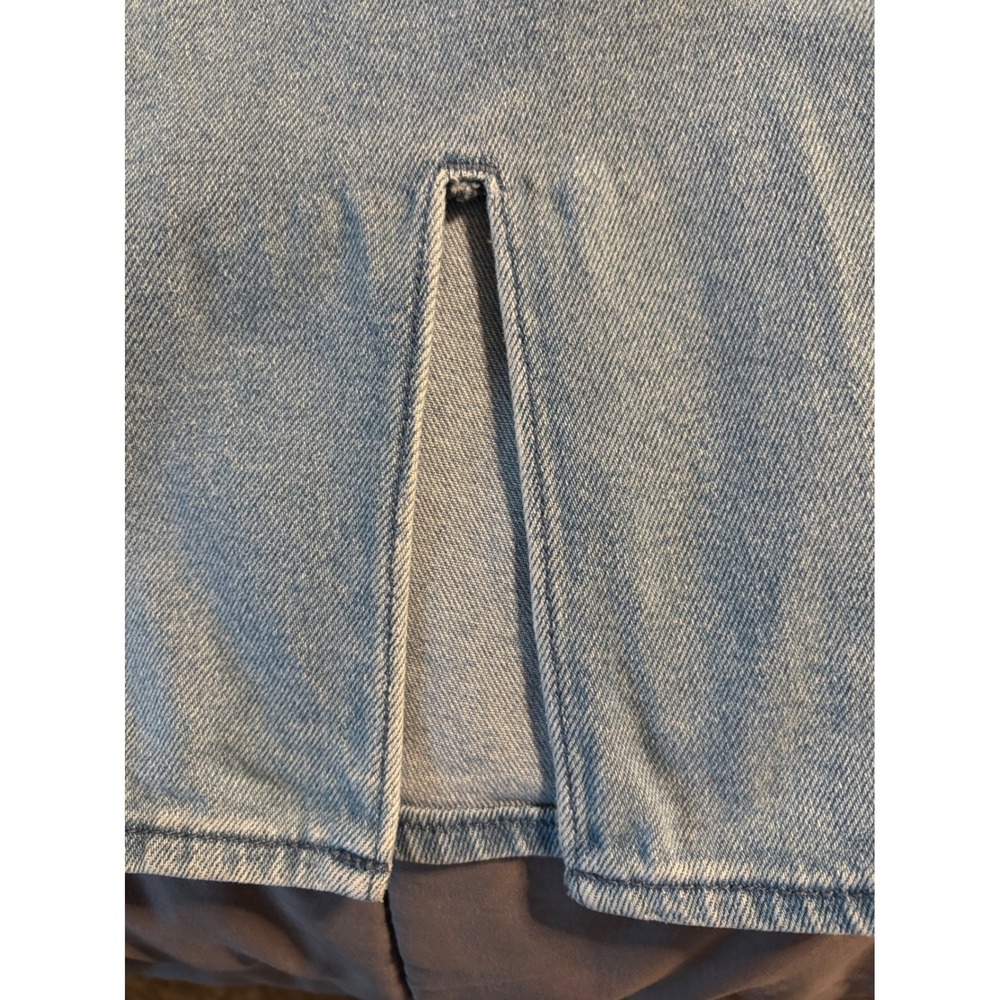 Hollister Ultra High-Rise Dad Jeans Light Wash Split Hem 7S W28 L29 Stretch - Picture 3 of 5